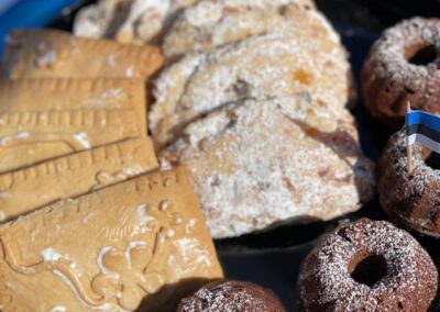 A tray of cookies on a table from our arts and crafts market