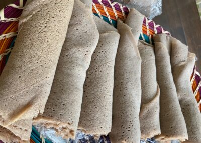 Injera bread at our Ethiopian Flavors Cooking Class