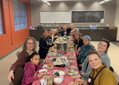 Guests enjoying the meal after the cooking class