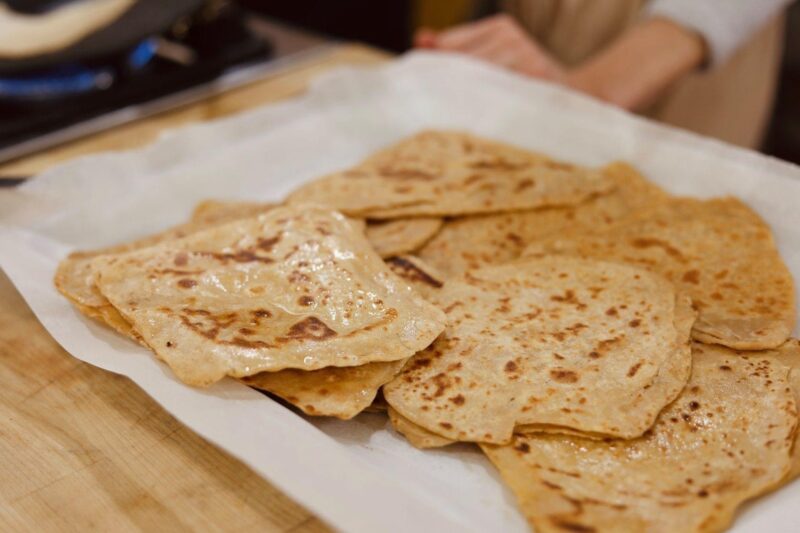 freshly made Parantha in our cooking class